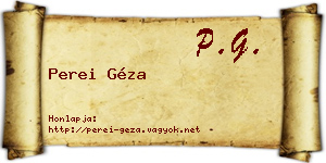 Perei Géza névjegykártya