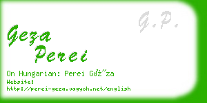 geza perei business card